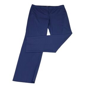 Theory Straight Trousers Wool Blend Sea Blue Pants Sz 16 Office Work Dress Pants